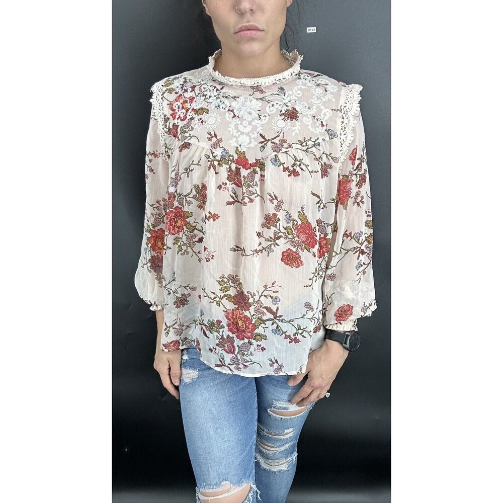 Vintage VTG Womens Eyeshadow Sheer Polyester Pullover Top Blouse Sz Medium - Picture 4 of 6